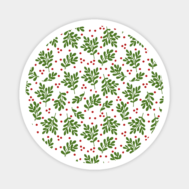 Christmas mistletoes  pattern Magnet by bimario